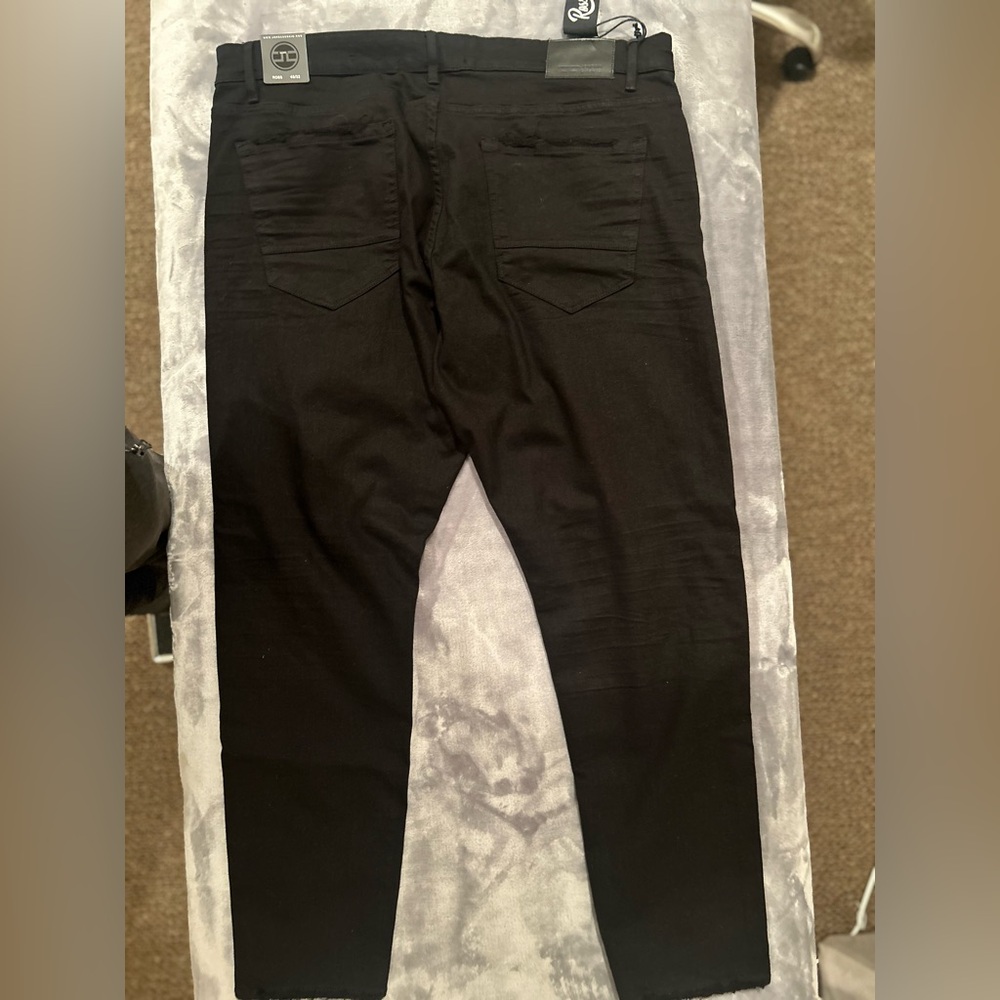 NWT/ Jordan Craig Ross Skinny Tapered Fit / Jet Black Jeans Sz 40/32 /Retail $60 - Picture 2 of 8
